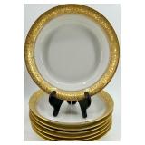 Limoges France Gold Gilt Dinner Plates by A. Lanternier & Co