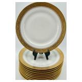 Limoges France Gold Gilt Dinner Plates by A. Lanternier & Co