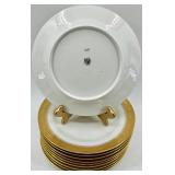 Limoges France Gold Gilt Dinner Plates by A. Lanternier & Co