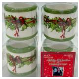 Haviland - Holly Berry - France Limoges Dinnerware Set & Cups, Napkin Rings