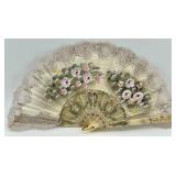 Vintage Thames Hand Painted Box & Angel Figurine, Lace Fan & Gold Vase