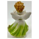 Vintage Thames Hand Painted Box & Angel Figurine, Lace Fan & Gold Vase