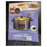 Hamilton Beach 6 Quart Programmable Defrost Slow Cooker with Temperature Probe