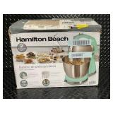 Hamilton Beach Classic Stand Mixer with Bowl, 6 Speeds, Aqua