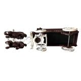 U - Vintage Cast Iron Fruit and Vegetable Wagon with Horses and Driver