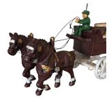U - Vintage Cast Iron Fruit and Vegetable Wagon with Horses and Driver