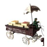 U - Vintage Cast Iron Fruit and Vegetable Wagon with Horses and Driver