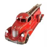 U - Vintage Hubley Kiddie Toy Fire Truck with Ladders