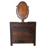 UL -Antique Victorian Wooden with Mirror and Marble Top / Antique Victorian Wishbone Dresser with Mirror