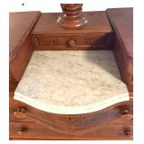 UL -Antique Victorian Wooden with Mirror and Marble Top / Antique Victorian Wishbone Dresser with Mirror