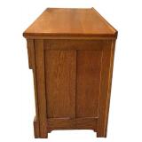 G - Antique Oak Dresser with Carved Handles and Four Drawers