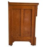 G - Antique Oak Dresser with Carved Handles and Four Drawers