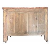 G - Antique Oak Dresser with Carved Handles and Four Drawers