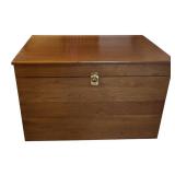 UL - Wooden Storage Chest with Brass Handles and Interior Divider, Includes Key by Carl Forslund