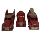 UL - Set of 3 Vintage Hubley Kiddie Toy Pressed Steel Vehicles