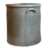 UL - Antique 4 Gallon Salt Glazed Stoneware Crock with Starburst Decoration