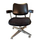 UL - Royal Metal Vintage Black and Chrome Rolling Office Chair