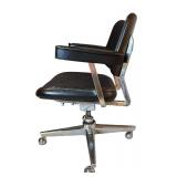 UL - Royal Metal Vintage Black and Chrome Rolling Office Chair