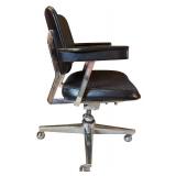 UL - Royal Metal Vintage Black and Chrome Rolling Office Chair