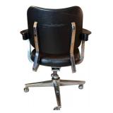 UL - Royal Metal Vintage Black and Chrome Rolling Office Chair
