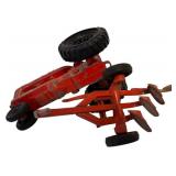 UL - Set of 3 Vintage Die-Cast Toy Farm Tractors and Loader Vehicles