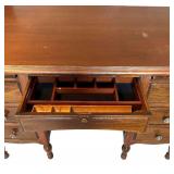 UL - Vintage Wooden Office Desk with 7 Drawers and Organizer Tray