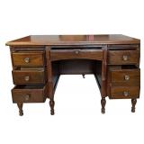 UL - Vintage Wooden Office Desk with 7 Drawers and Organizer Tray