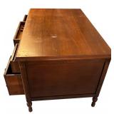 UL - Vintage Wooden Office Desk with 7 Drawers and Organizer Tray
