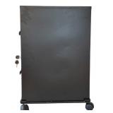 UL - 2-Drawer Black Metal File Cabinet with Keys and Casters