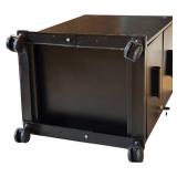 UL - 2-Drawer Black Metal File Cabinet with Keys and Casters