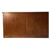 UL - Large Vintage Oak Storage Cabinet with Four Doors