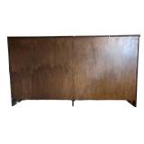 UL - Large Vintage Oak Storage Cabinet with Four Doors