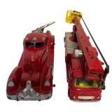 UL - Set of 2 Vintage Pressed Steel Fire Trucks