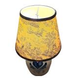 UL - Rowe Pottery Works Stoneware Table Lamp with Heart Design and Fabric Shade, 16 Inch