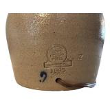 UL - Rowe Pottery Works Stoneware Table Lamp with Heart Design and Fabric Shade, 16 Inch