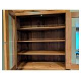 K - Solid Pine Display Hutch with Glass Doors and Storage Cabinet