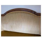 LR - Victorian Walnut Framed Velvet Upholstered Settee Sofa