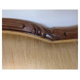 LR - Victorian Walnut Framed Velvet Upholstered Settee Sofa