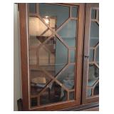 LR - Vintage Secretary Desk with Glass Hutch and Drawers