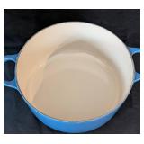 K - Le Creuset 22 Blue Enameled Cast Iron Dutch Oven