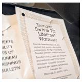 ML - Pair of Brown Swivel Bar Stools with Black Metal Base