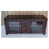 ML - Dark Wood Entertainment Cabinet with Glass Doors / Media / Television Stand
