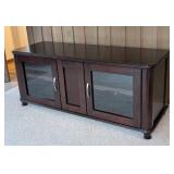 ML - Dark Wood Entertainment Cabinet with Glass Doors / Media / Television Stand