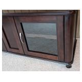 ML - Dark Wood Entertainment Cabinet with Glass Doors / Media / Television Stand