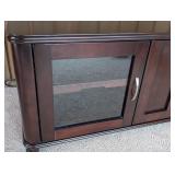 ML - Dark Wood Entertainment Cabinet with Glass Doors / Media / Television Stand