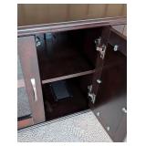 ML - Dark Wood Entertainment Cabinet with Glass Doors / Media / Television Stand