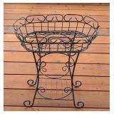 P - Metal Wire Plant Stand with Decorative Scrollwork, 22 Inches High