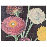 P - Vintage Botanical Canvas Print of Strawflowers
