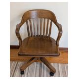 BR - Vintage Oak Swivel Office Chair by Sikes Company