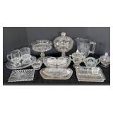 K - Vintage Cut and Pressed Glass Servingware Collection